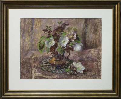 Lot 128 - XMAS ROSES, A PASTEL BY MARY ARMOUR