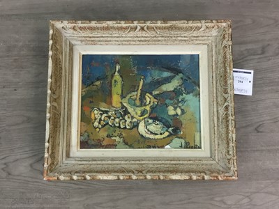 Lot 294 - STILL LIFE WITH CANDLE, AN OIL BY JEAN PRESTA