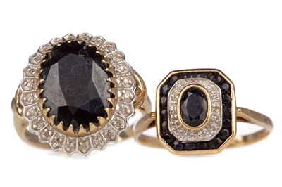 Lot 502 - TWO SAPPHIRE AND DIAMOND RINGS
