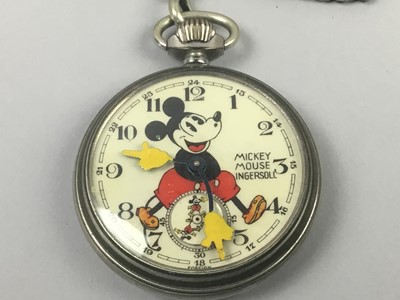Lot 97 - A VINTAGE MICKEY MOUSE INGERSOLL POCKET WATCH
