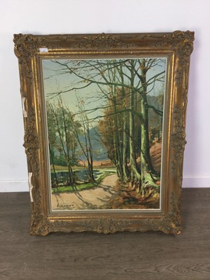 Lot 210 - A FRAMED RURAL SCENE