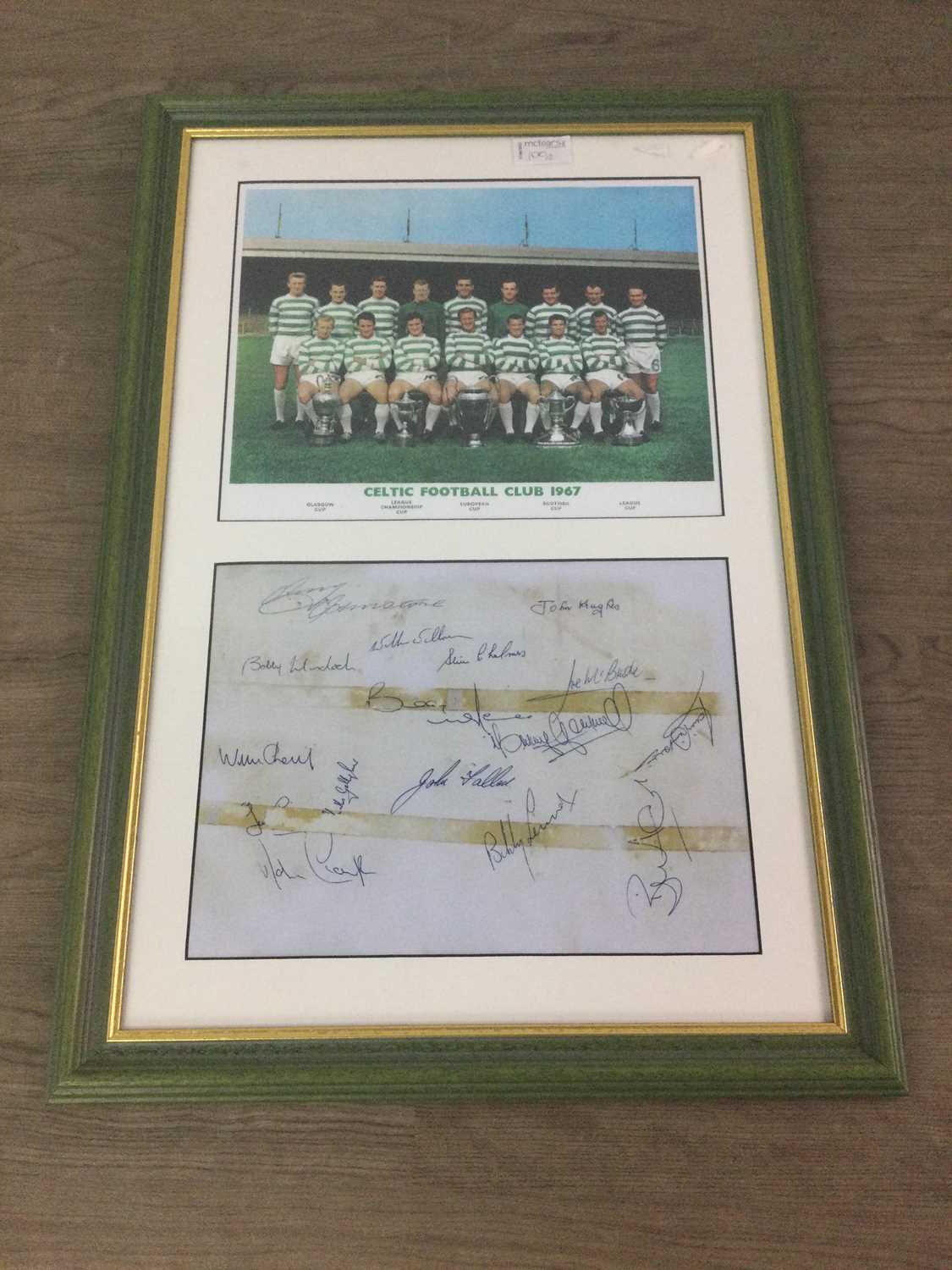 Lot 100 - A LISBON LIONS FACSIMILE SIGNED SHEET AND FRAMED PICTURES
