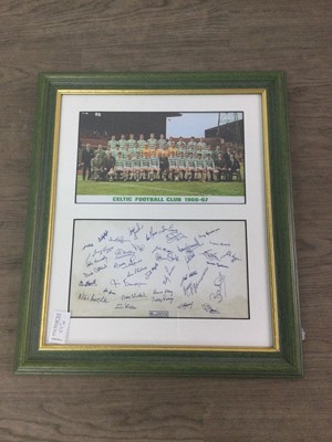 Lot 100 - A LISBON LIONS FACSIMILE SIGNED SHEET AND FRAMED PICTURES