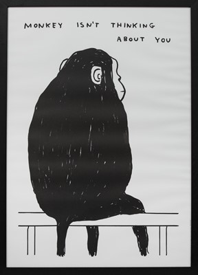 Lot 173 - MONKEY ISN'T THINKING ABOUT YOU, A LITHOGRAPH BY DAVID SHRIGLEY