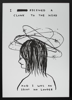 Lot 174 - I'VE RECEIVED A CLONK TO THE HEAD, A PRINT BY DAVID SHRIGLEY