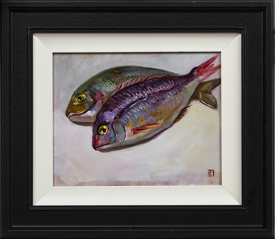 Lot 185 - PAIR OF SNAPPERS, AN OIL BY ZHANNA PECHUGINA