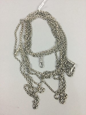 Lot 7 - THREE SILVER GUARD STYLE CHAINS
