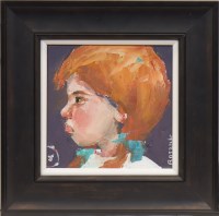 Lot 358 - BASIA ROSZAK, WEE GIRL oil on canvas, signed...