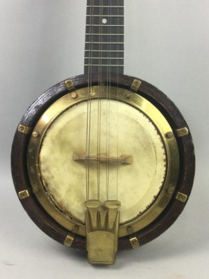 Lot 274 - A BOWL-BACK NEOPOLITAN MANDOLIN AND A BELL-TONE BANJO AND ANOTHER