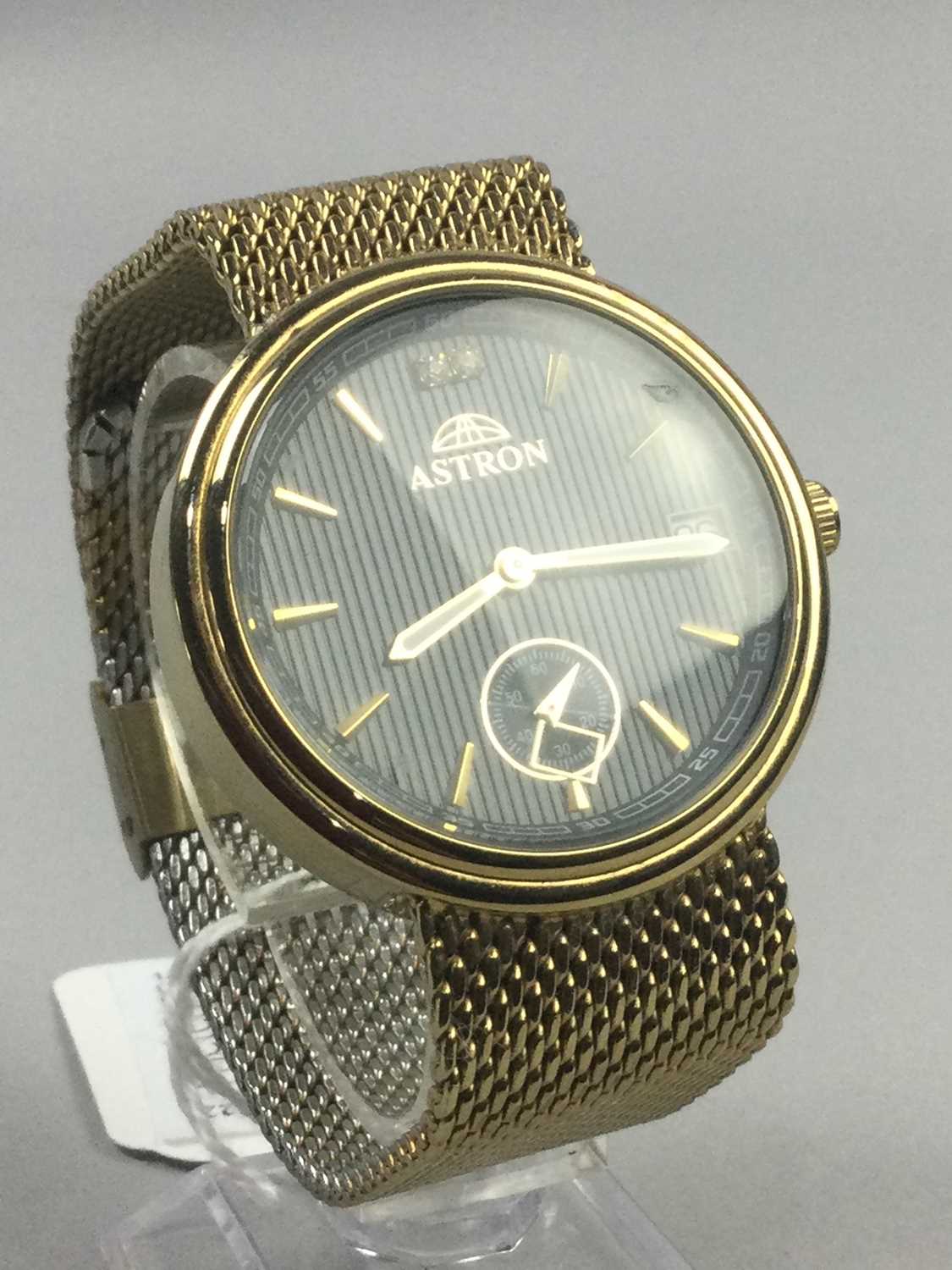 Lot 6 - A GENT'S GOLD PLATED ASTRON WRIST WATCH