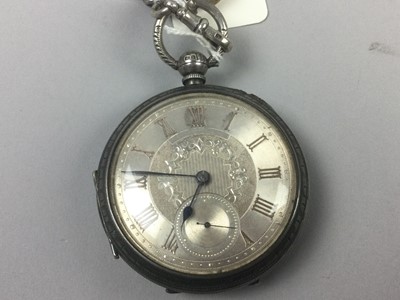 Lot 303 - A VICTORIAN SILVER CASED KEY WIND POCKET WATCH