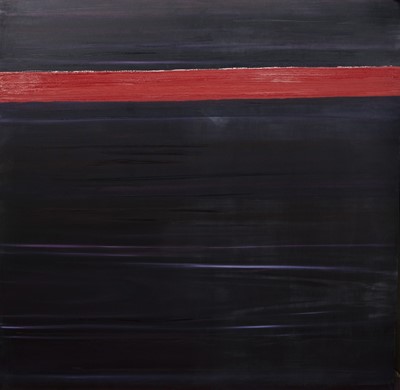 Lot 205 - RED LINE, AN ACRYLIC