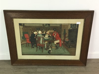 Lot 325 - A FRAMED HORSE RACING PRINT AND OTHER PRINTS