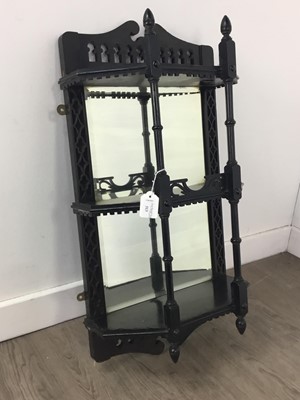 Lot 313 - A VICTORIAN EBONISED HANGING WALL RACK