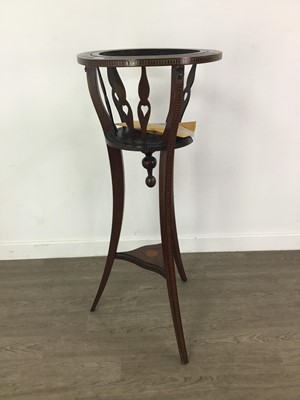 Lot 260 - AN EDWARDIAN MAHOGANY PLANT STAND