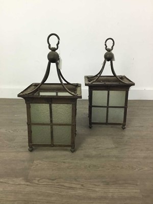 Lot 322 - A PAIR OF ARTS & CRAFTS HALL LANTERNS