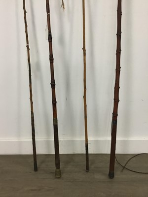Lot 559 - FOUR 19TH CENTURY CARRIAGE DRIVING WHIPS