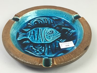 Lot 334 - A NORWEGIAN POTTERY ASHTRAY