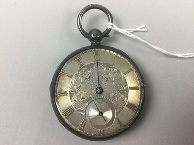 Lot 337 - A VICTORIAN SILVER CASED KEY WIND POCKET WATCH