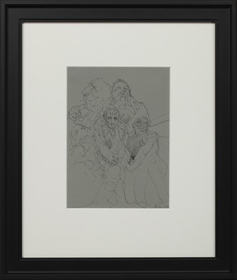 Lot 220 - AN UNTITLED INK BY PETER HOWSON