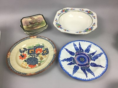 Lot 527 - AN ELIZABETH MARY WATT HANDPAINTED DISH AND OTHER CERAMICS
