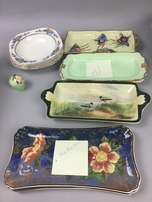 Lot 527 - AN ELIZABETH MARY WATT HANDPAINTED DISH AND OTHER CERAMICS