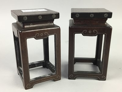 Lot 530 - A PAIR OF CHINESE HARDWOOD STANDS AND OTHERS