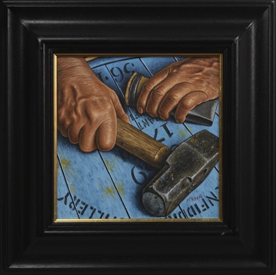 Lot 254 - THE CRAFTSMAN'S TOOLS, AN OIL BY GRAHAM MCKEAN
