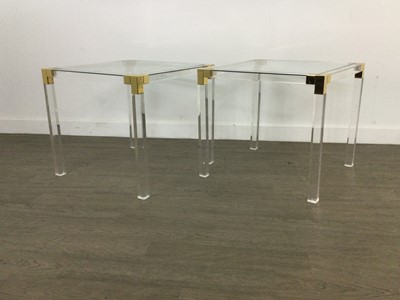 Lot 267 - A PAIR OF LUCITE SIDE TABLES IN THE MANNER OF CHARLES HOLLIS JONES