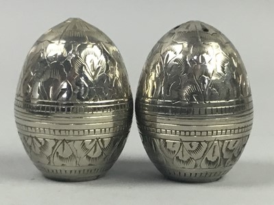 Lot 441 - A SILVER THREE PIECE CRUET SET AND OTHER ITEMS