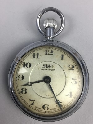 Lot 444 - A LOT OF THREE VARIOUS POCKET WATCHES AND A SMITH'S GOLD WATCH FACE