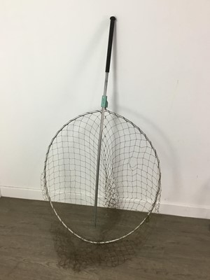 Lot 446 - A LOT OF FOUR ANGLING LANDING NETS AND OTHER ITEMS