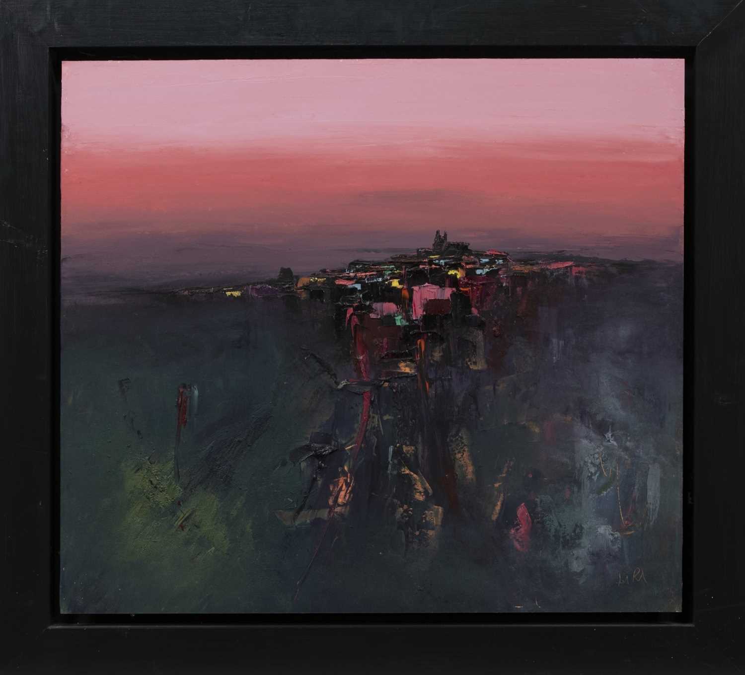 Lot 257 - FRENCH HILLTOP TOWN, AN OIL BY LINDA PARK