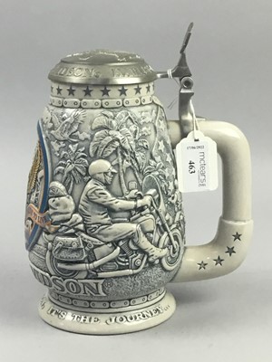 Lot 463 - A HARLEY DAVIDSON CERAMIC TANKARD IN ORIGINAL BOX