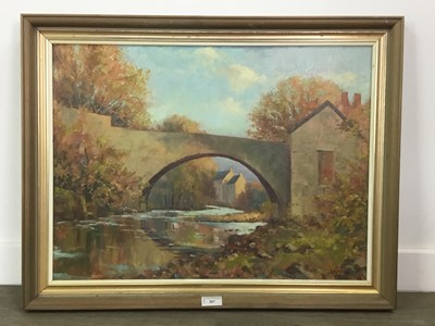 Lot 507 - AUTUMNAL RIVER SCENE, AN OIL BY J.D. HENDERSON