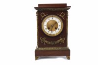 Lot 28 - LATE VICTORIAN MAHOGANY MANTEL CLOCK with...