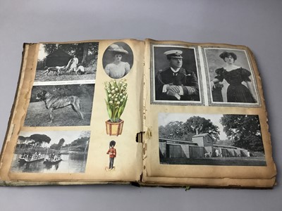 Lot 453 - A LATE 19TH/ EARLY 20TH CENTURY SCRAPBOOK ALBUM