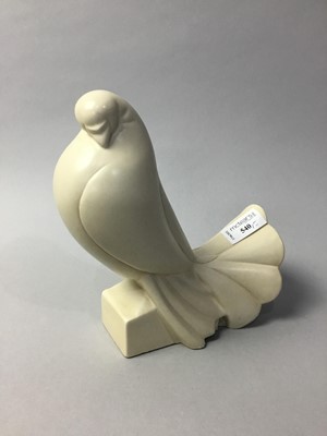 Lot 540 - A PIGEON SCULTPURE AFTER JACQUES ADNET AND OTHER ART DECO STYLE ITEMS