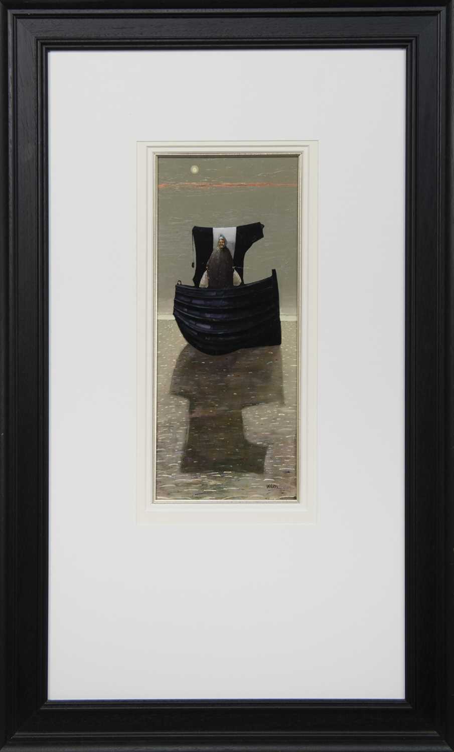 Lot 265 - STRANDED SHOPPING PARTY, AN OIL BY GORDON WILSON