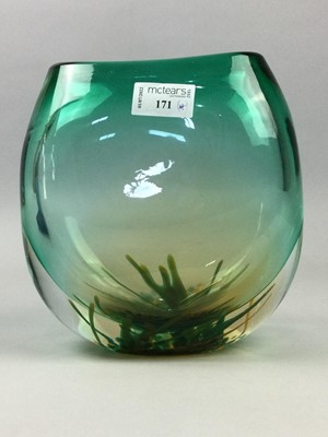 Lot 171 - TWO MODERN GLASS VASES AND OTHER ITEMS