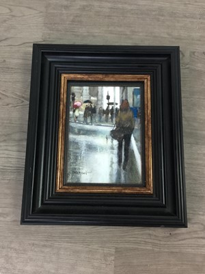 Lot 218 - STREET SCENE, AN OIL