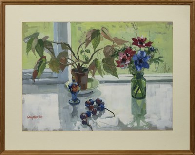 Lot 267 - STILL LIFE, A GOUACHE BY CATRIONA CAMPBELL