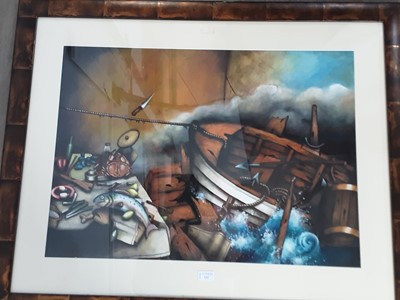 Lot 133 - A LARGE WATERCOLOUR BY S. WALKER