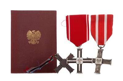 Lot 427 - A GROUP OF REPLICA MEDALS AND A POLISH ID CARD