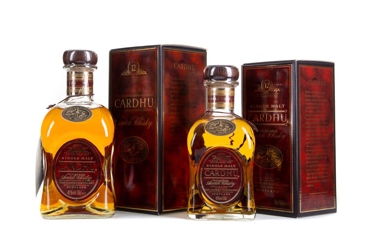 Lot 4 - 2 BOTTLES OF CARDHU 12 YEAR OLD (70CL & 50CL)