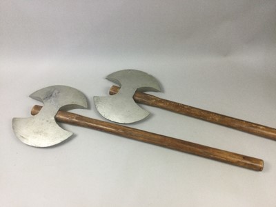Lot 72 - A PAIR OF REPRODUCTION BATTLE AXES