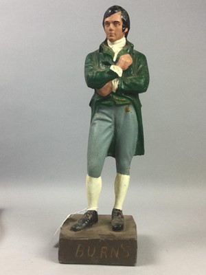 Lot 80 - A CAST METAL FIGURE OF ROBERT BURNS AND OTHER ITEMS