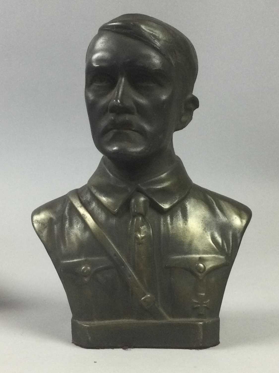 Hitler Items Lot 81 - A RESIN BUST OF ADOLF HITLER AND OTHER THIRD