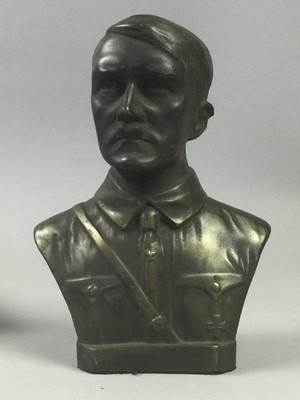 Lot 81 - A RESIN BUST OF ADOLF HITLER AND OTHER THIRD REICH ITEMS