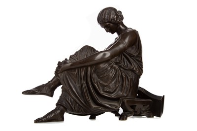 Lot 354 - A 19TH CENTURY FRENCH BRONZE SCULPTURE OF SAPPHO